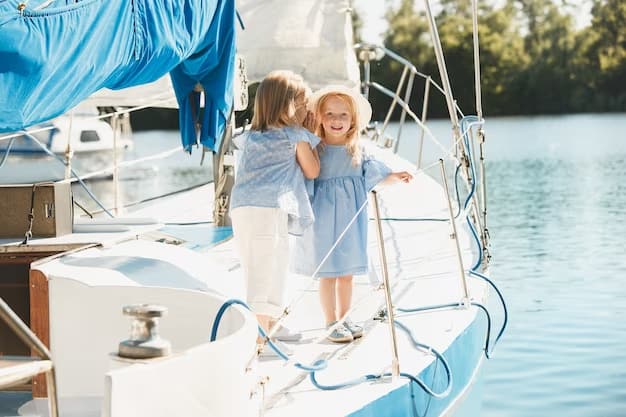 Two girls on a boat