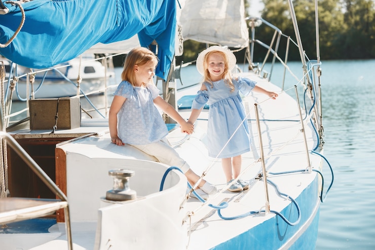 Kids on a boat