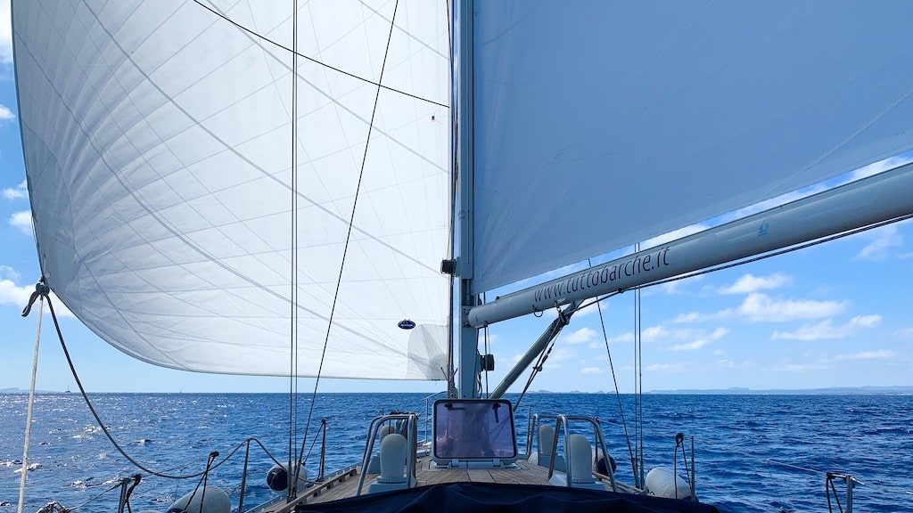 Sails on a boat